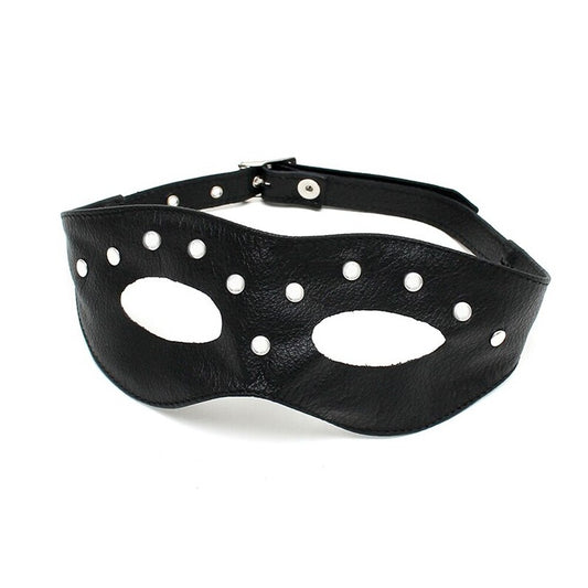 leather open eye mask with rivets