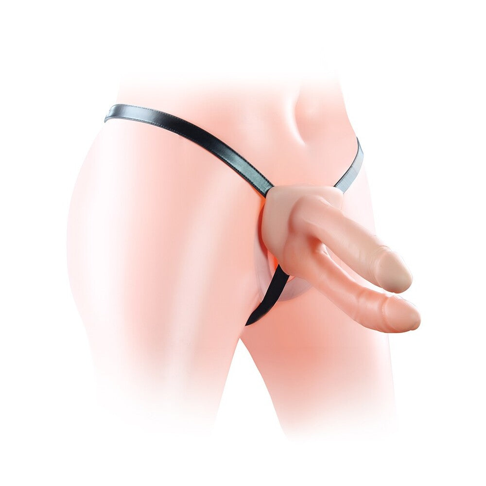 lovetoy unisex hollow double strap on 6 inch
