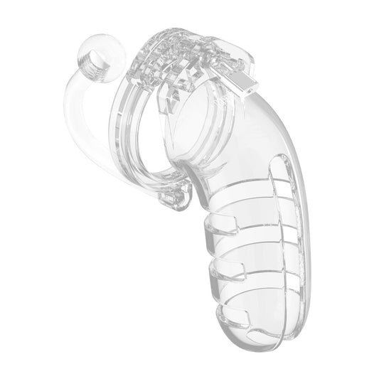 man cage 12 male 5 5 inch clear chastity cage with anal plug
