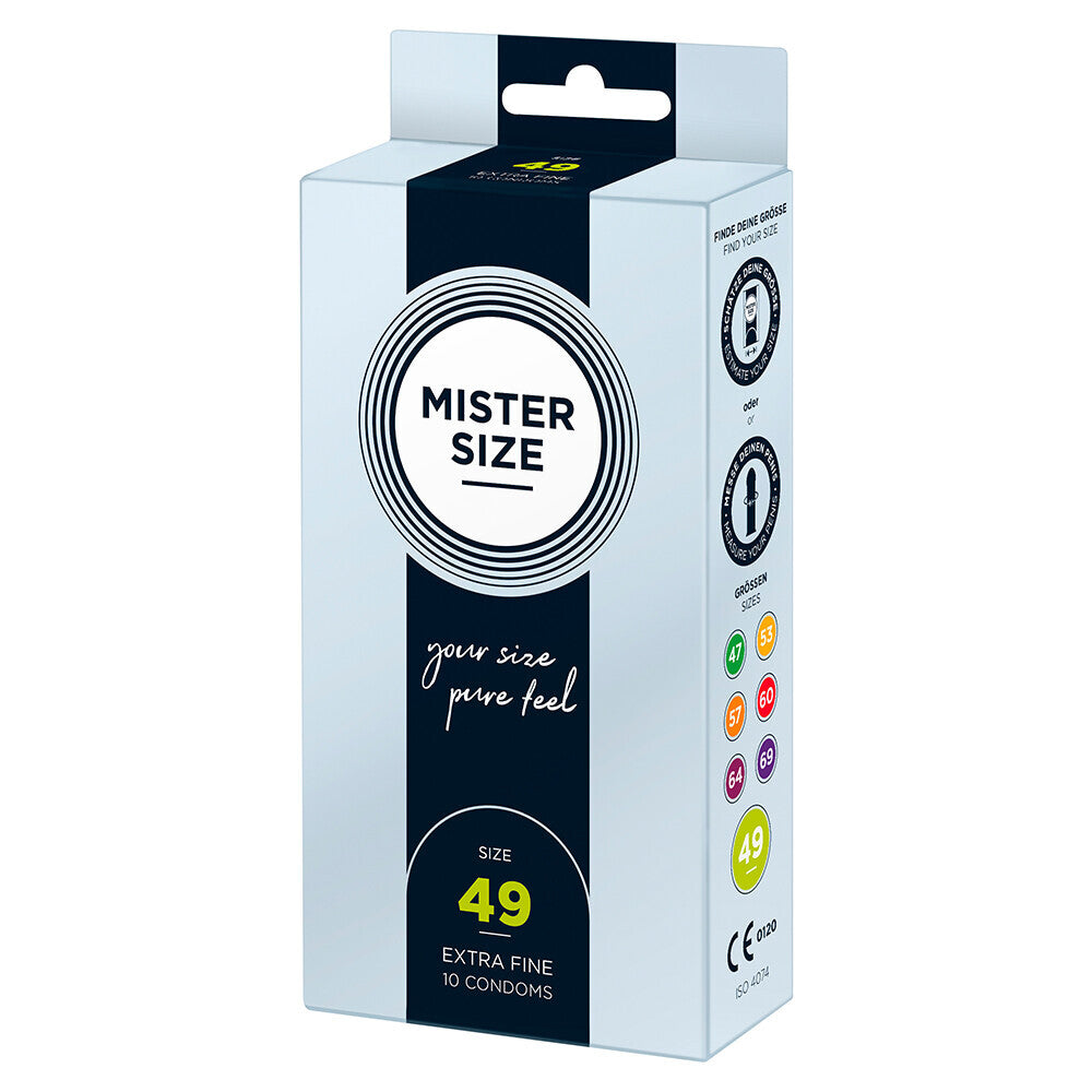 mister size 49mm your size pure feel condoms 10 pack