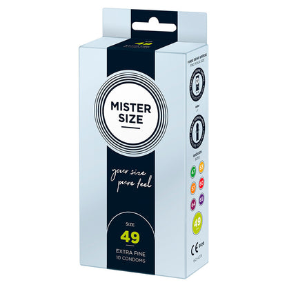 mister size 49mm your size pure feel condoms 10 pack