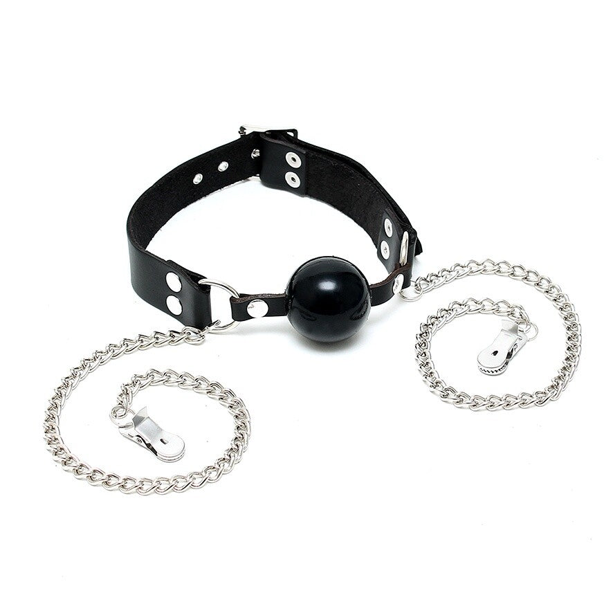 mouth gag and nipple chain