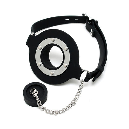 mouth gag with opening and stopper
