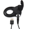 Happy Rabbit Couples Stimulating USB Rechargeable Rabbit Love Ring Black