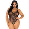 Leg Avenue Plus Size Floral Lace Thong Body