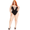 Leg Avenue Shredded Thong Bodysuit Black Plus Size