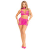 Leg Avenue Halter Crop Top and Mini Skirt Pink