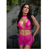 Leg Avenue Halter Crop Top and Mini Skirt Pink