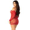 Leg Avenue Seamless Off the Shoulder Mini Dress Red
