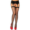 Leg Avenue Fishnet Thigh Highs with Rhinestone Backseam