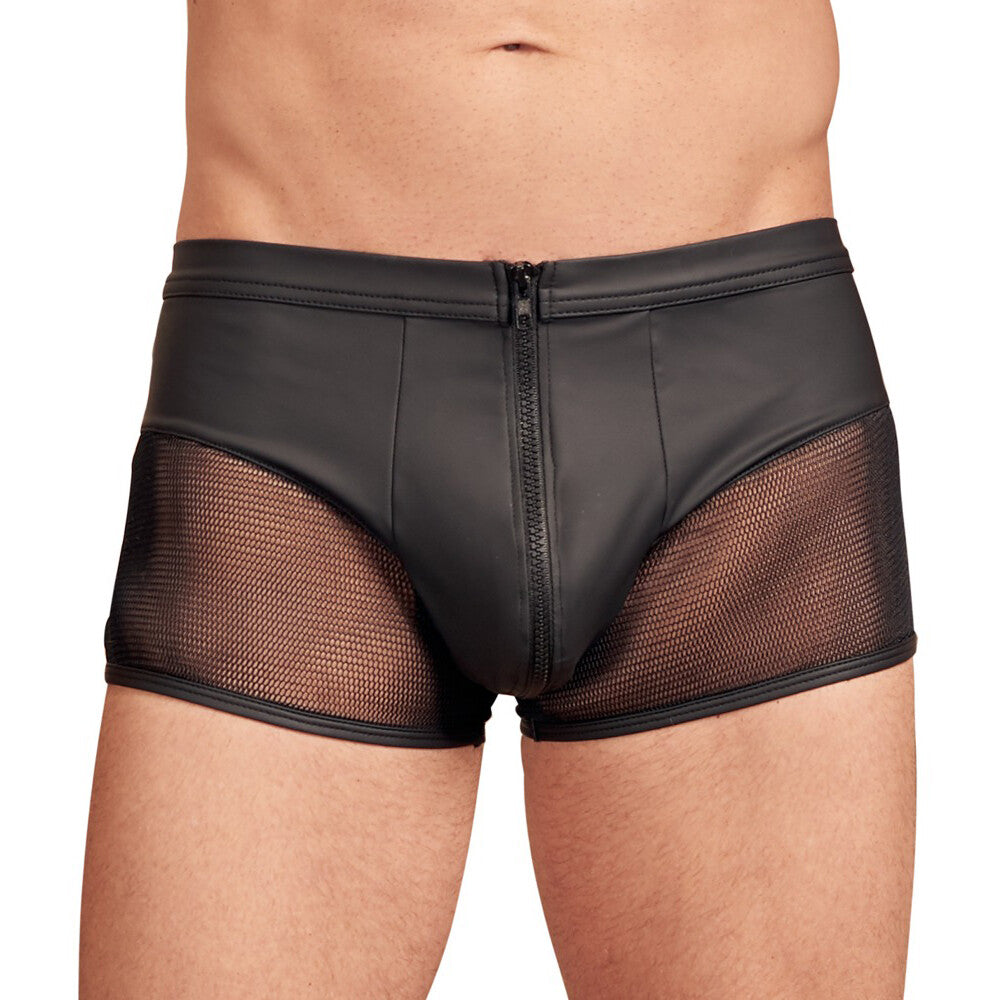 nek matte look pants with zip opening black