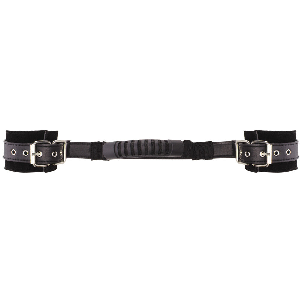 ouch adjustable black leather handcuffs