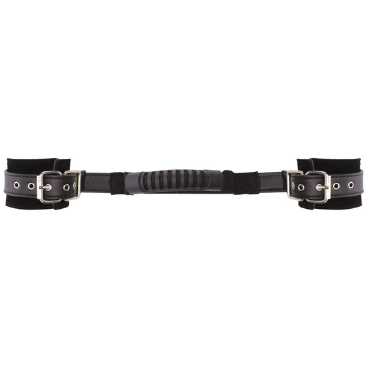 ouch adjustable black leather handcuffs