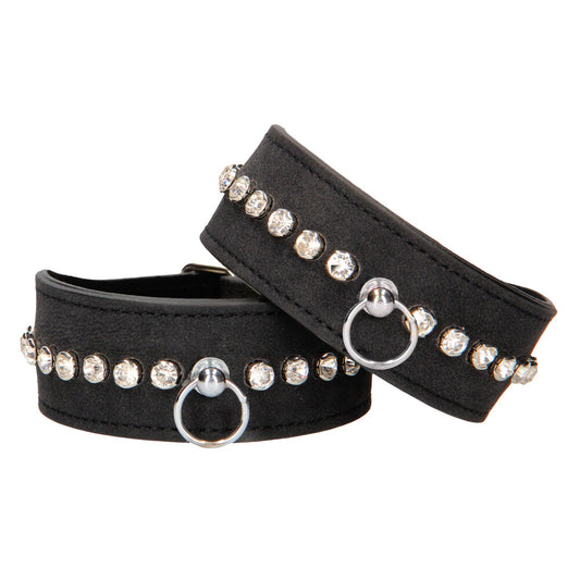 ouch diamond studded wrist cuffs
