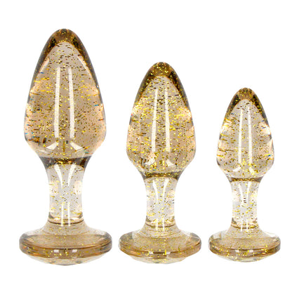 ouch golden glitter acrylic butt plug set