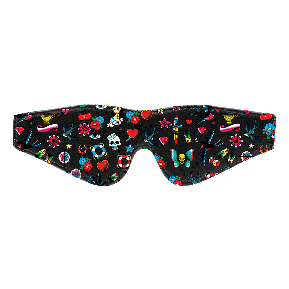 ouch old school tattoo printed eye mask