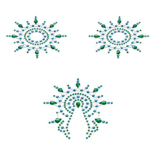 petits joujoux gloria nipple and vagina pasties green