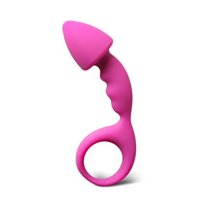 pink silicone curved comfort butt plug