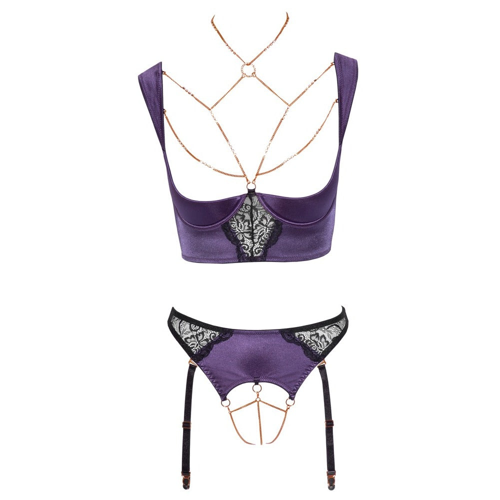 premium abierta fina shelf bra set