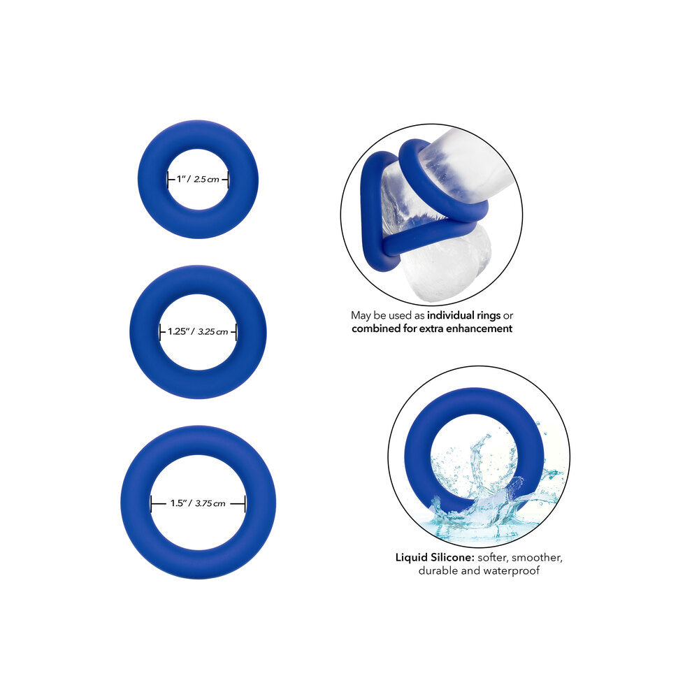 premium admiral universal cock ring set blue