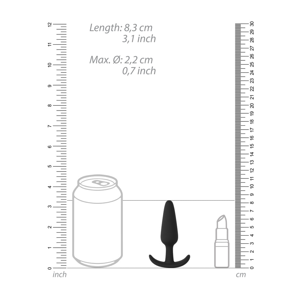 premium beginners size slim butt plug black