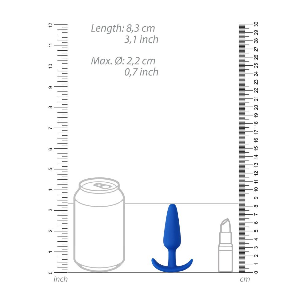 premium beginners size slim butt plug blue