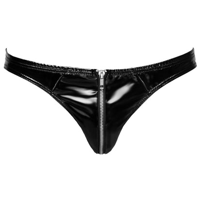 premium black level vinyl briefs with zip black