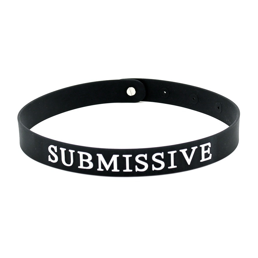 premium black silicone submissive collar