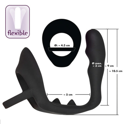 premium black velvets cock ring and anal plug