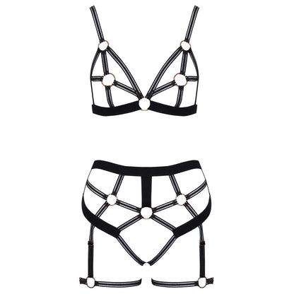 premium bondage strappy bra set