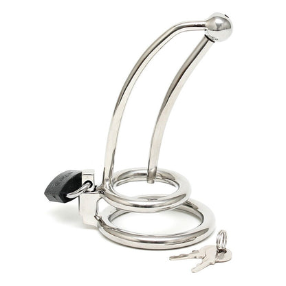 premium chastity penis lock curved with urethral tube
