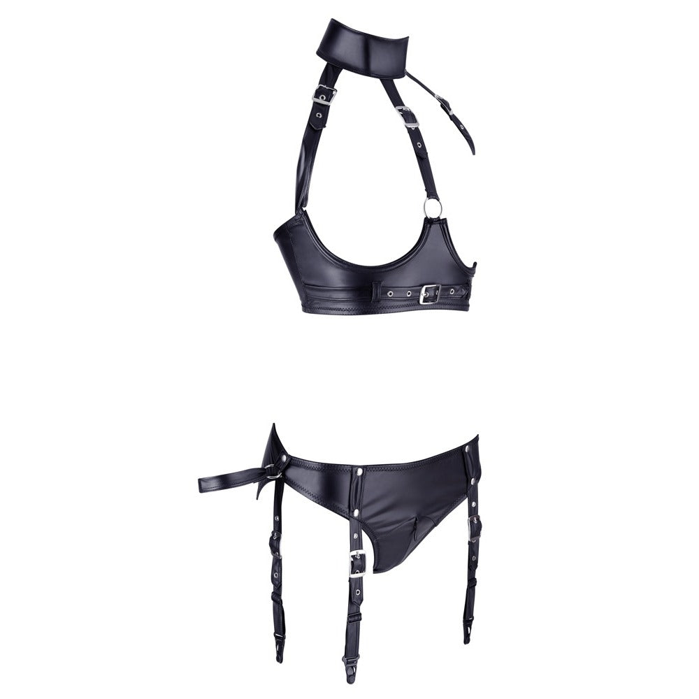premium cottelli bondage open bra and briefs