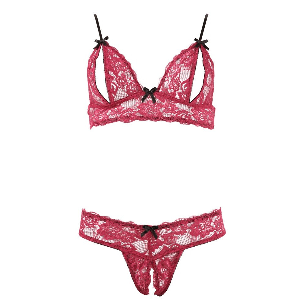 premium cottelli bra set open cup and crotchless set