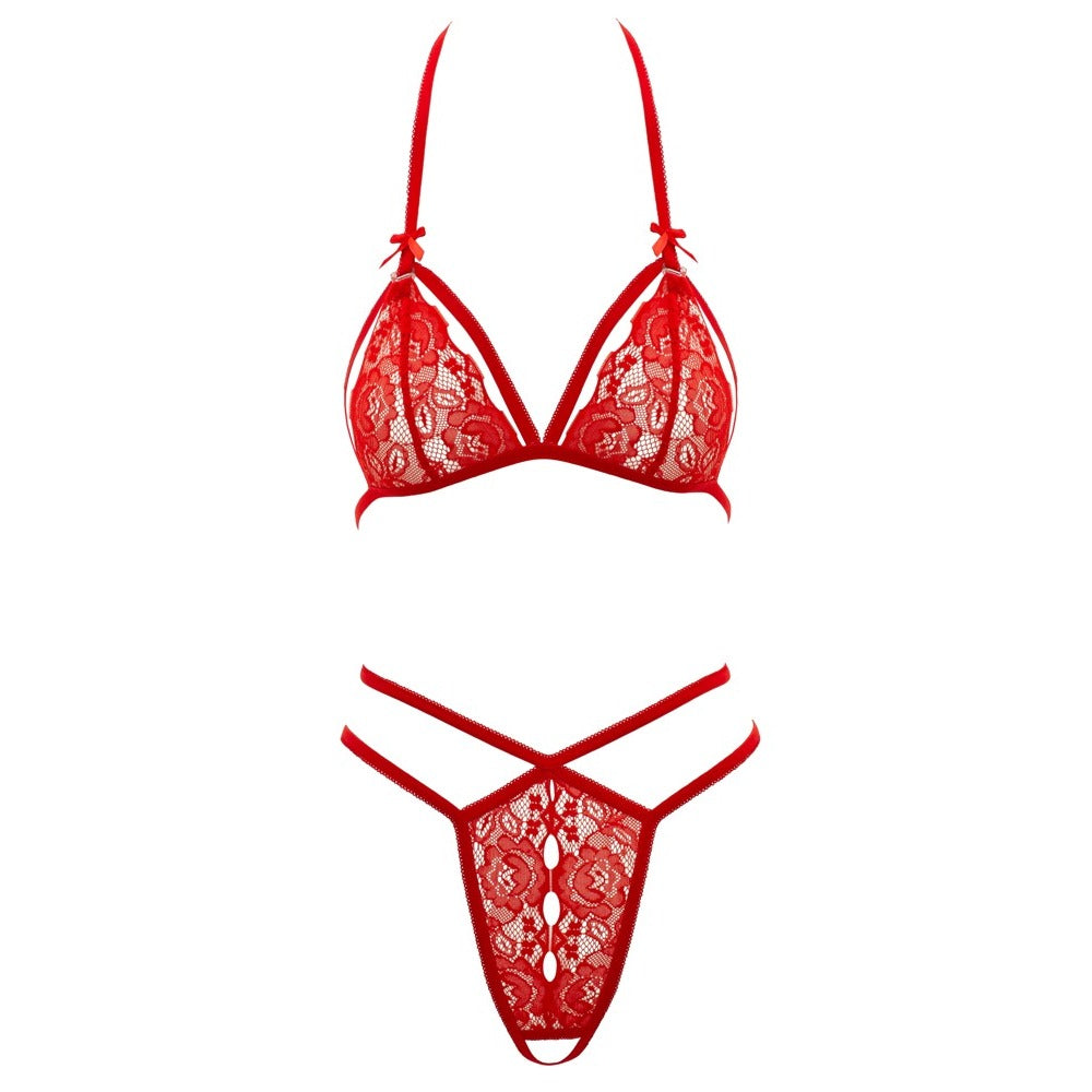 premium cottelli lace set red