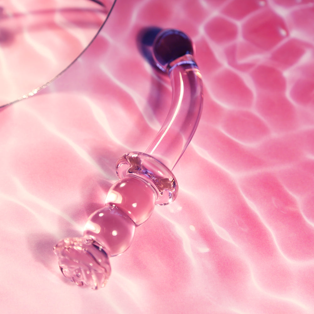 premium glaze glass rosebud gspot dildo