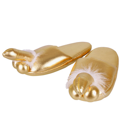 premium golden penis slippers
