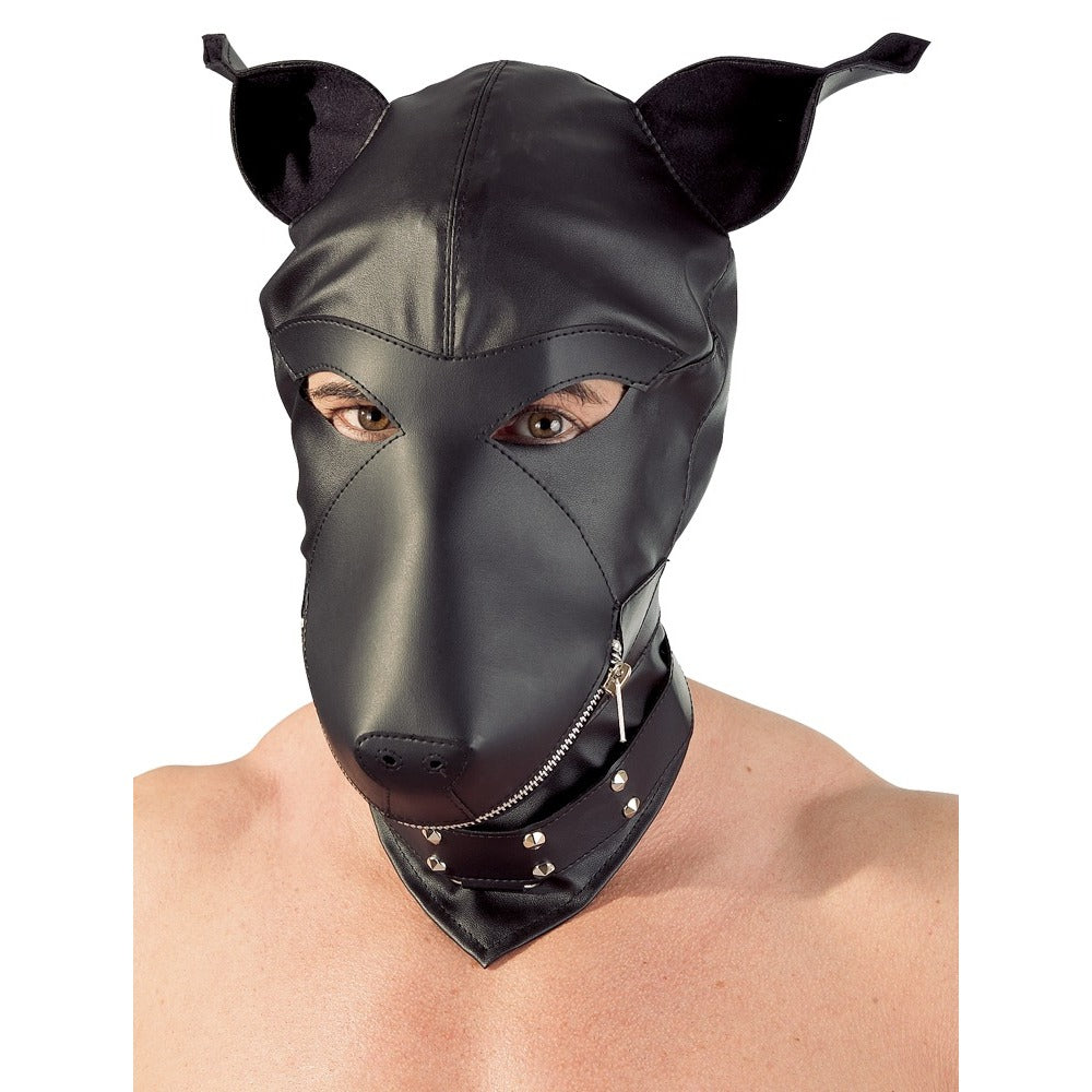 premium imitation leather dog mask
