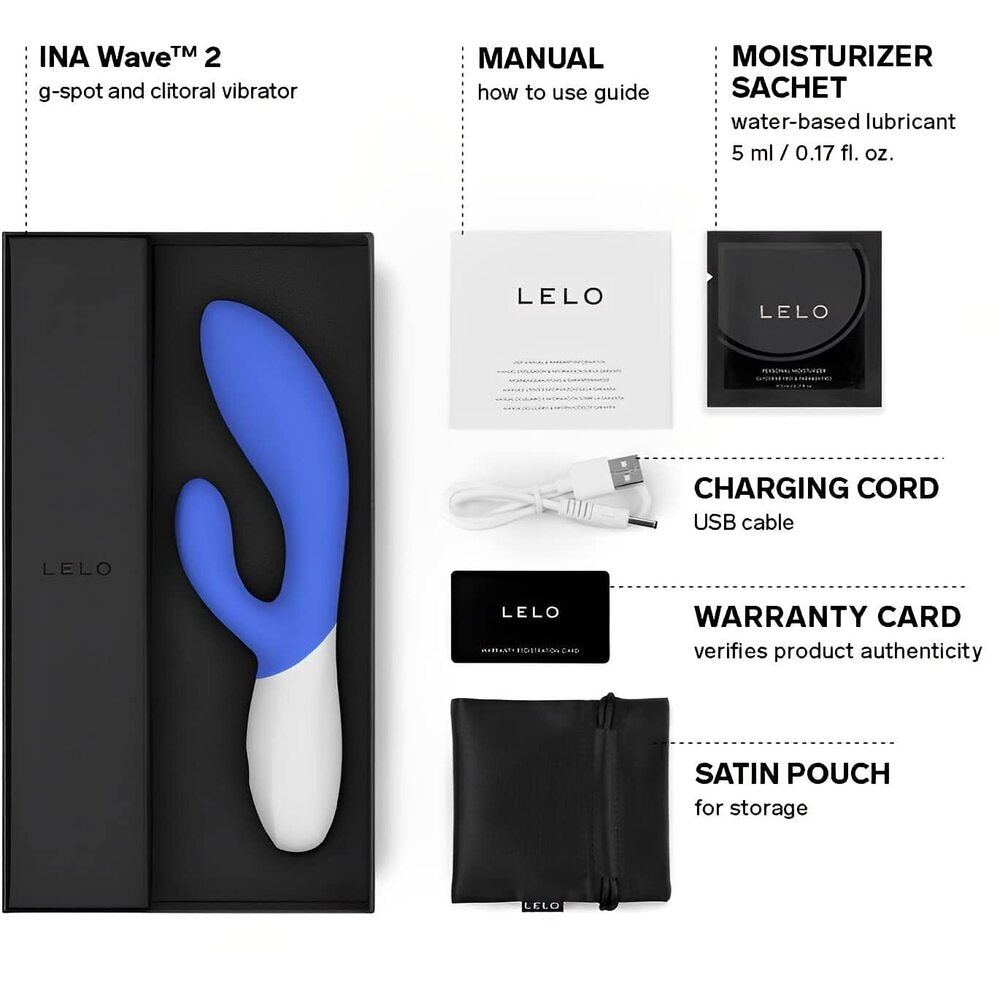 premium lelo ina wave 2 luxury rechargeable vibe blue