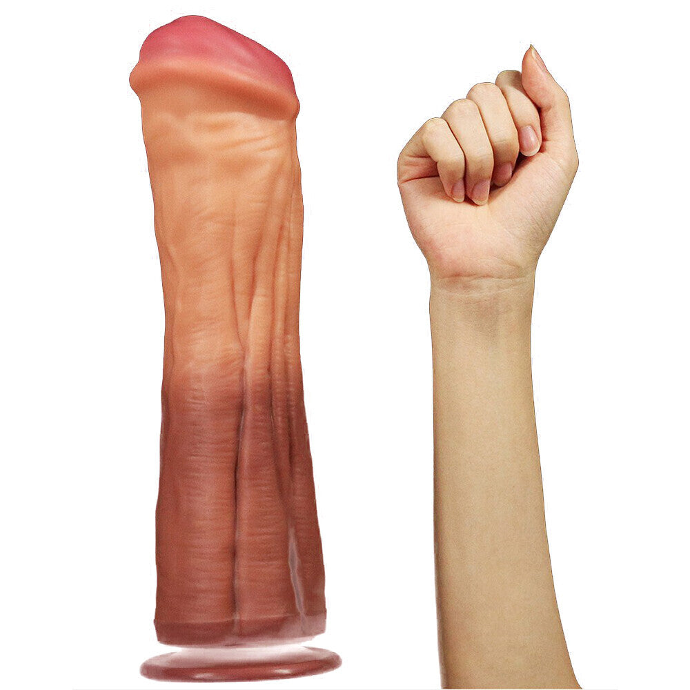 premium lovetoy 12 inch dual layered silicone horse cock
