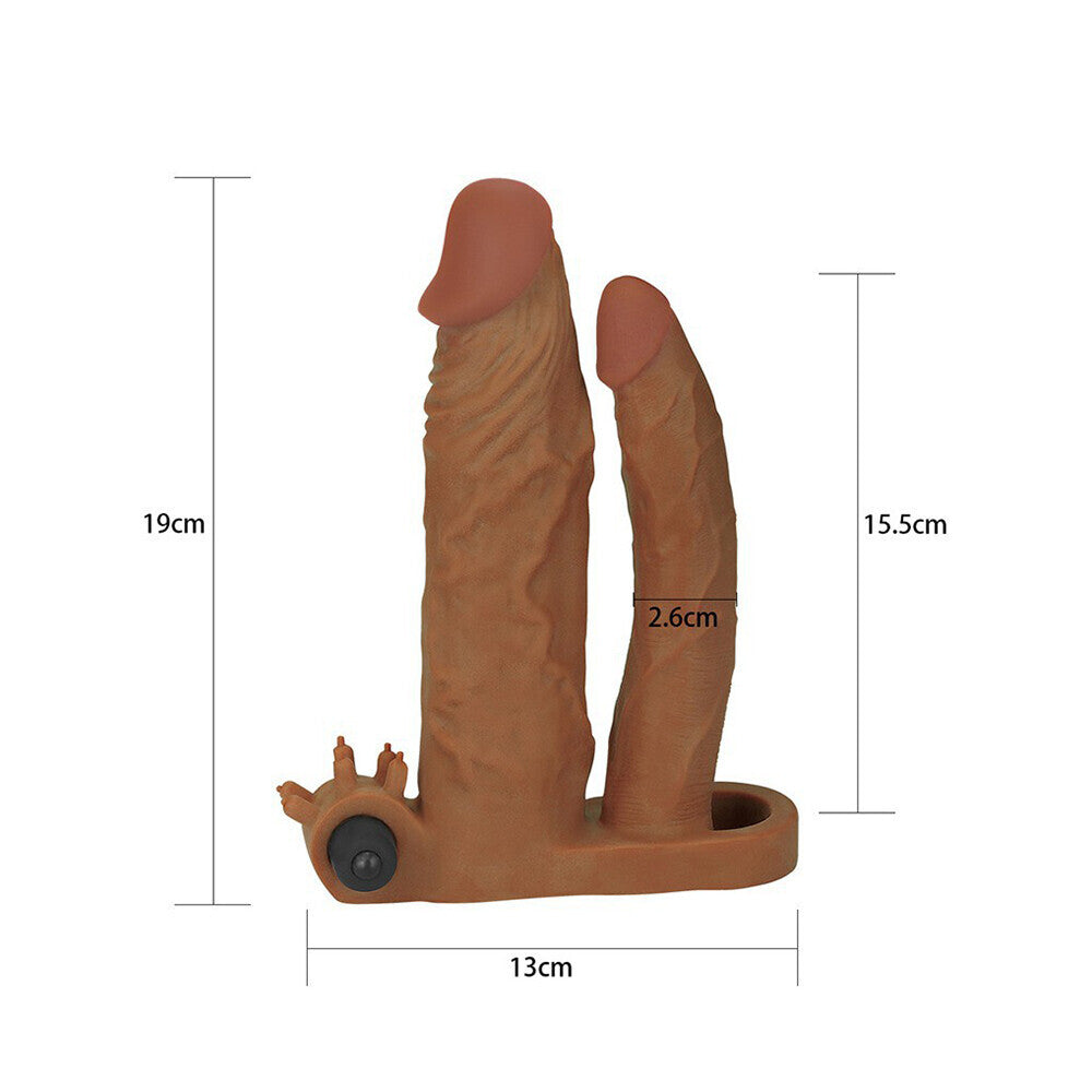premium lovetoy 2 inch vibrating double pleasure extender