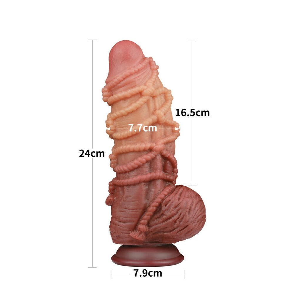 premium lovetoy extreme dildo with rope pattern