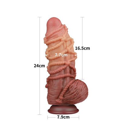 premium lovetoy extreme dildo with rope pattern