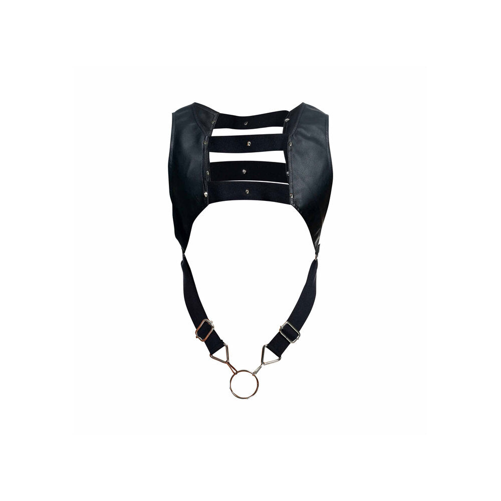 premium male basics dngeon crop top cock ring harness