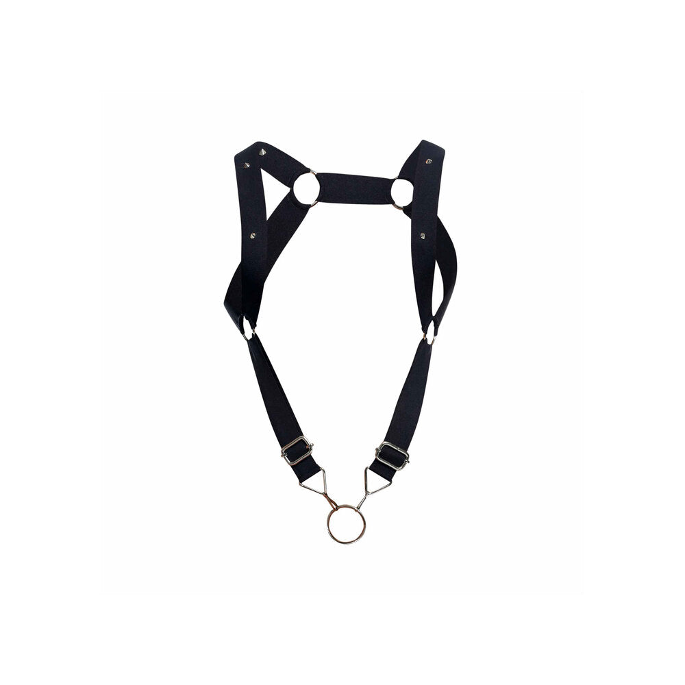 premium male basics dngeon straight back harness with cock ring