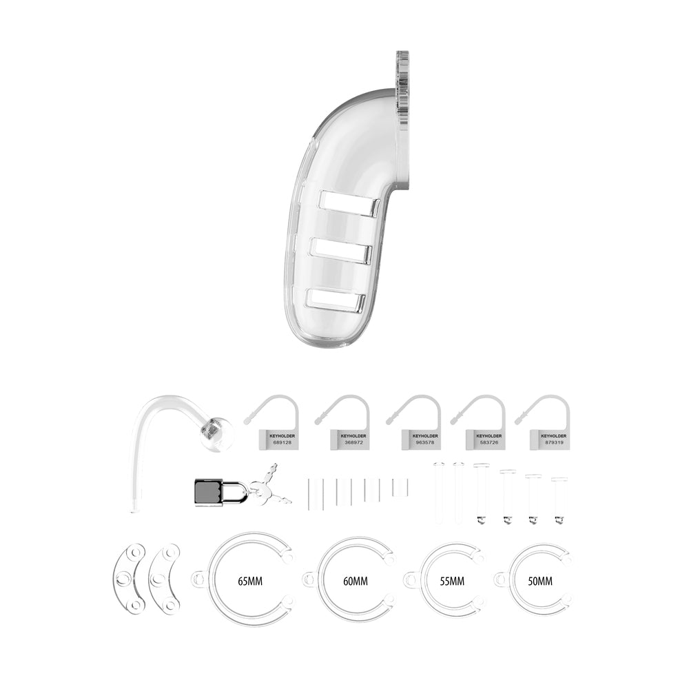 premium man cage 12 male 5 5 inch clear chastity cage with anal plug