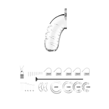 premium man cage 16 male 4 5 inch clear chastity cage with urethal sound