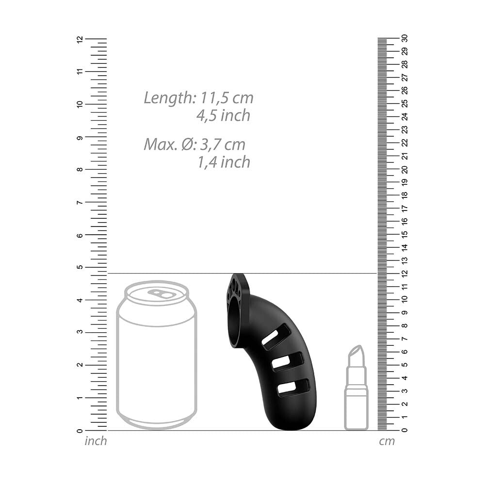 premium man cage 21 male 4 5 inch black silicone chastity cage