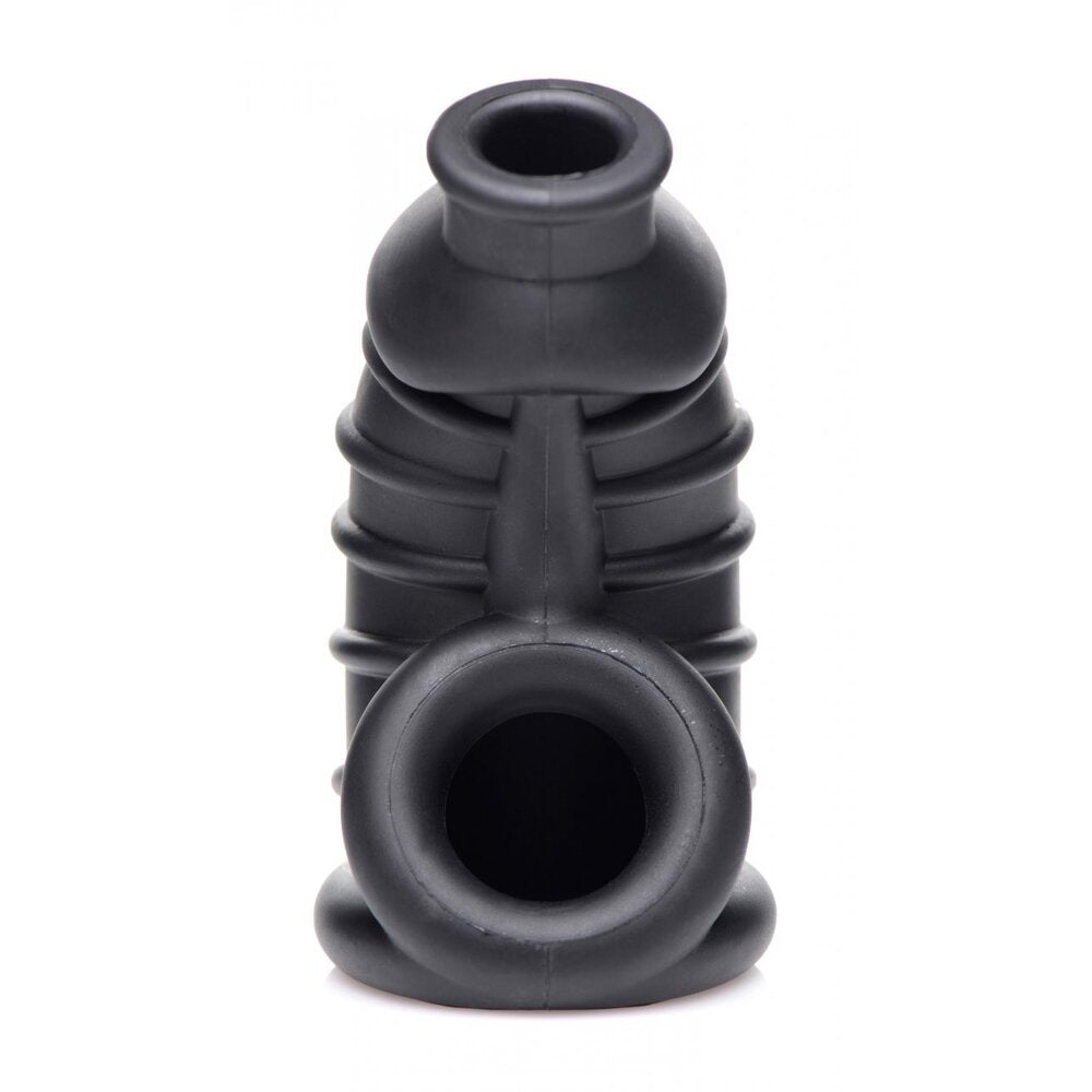premium master series dark chamber silicone chastitys cage