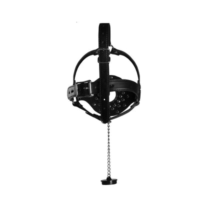 premium open mouth gag head harness with plug stopper