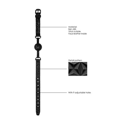 premium ouch breathable luxury black ball gag